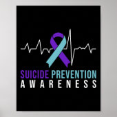 Zelfmoordpreventie Bewustmaking Roze en Blauwgroen Poster (Voorkant)
