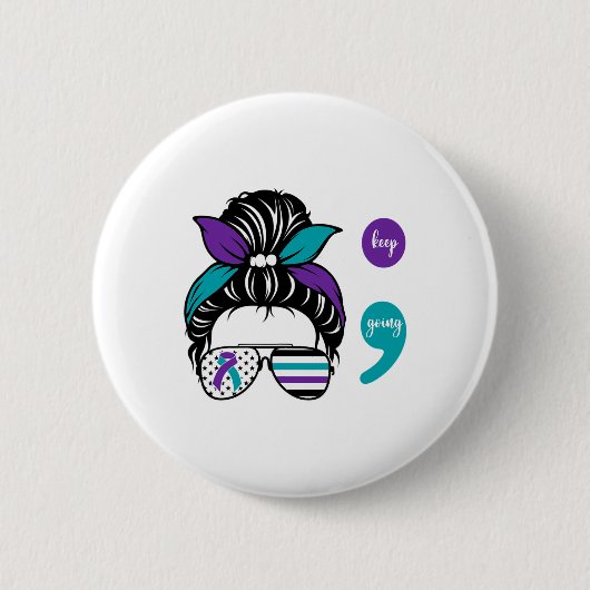 Zelfmoordpreventie Bewustmaking Semicolon blijft d Ronde Button 5,7 Cm (Voorkant)