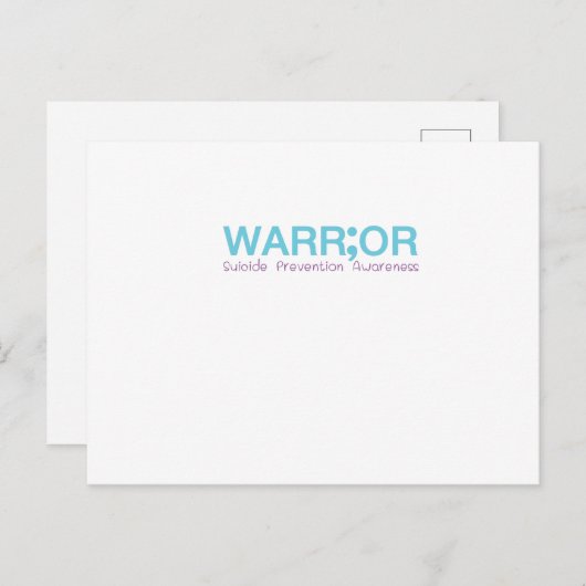 Zelfmoordpreventie Bewustmaking Semicolon Live Briefkaart (Voorkant / Achterkant)