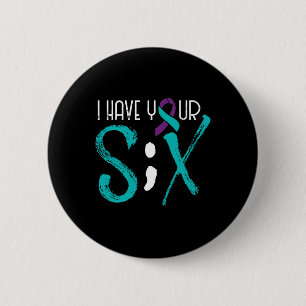 Zelfmoordpreventie Bewustmaking Semicolon Six Supp Ronde Button 5,7 Cm