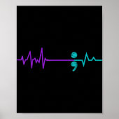 Zelfmoordpreventie Bewustmaking Semicolon Verblijf Poster (Voorkant)