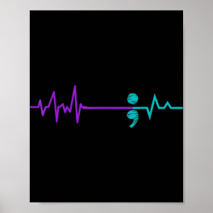 Zelfmoordpreventie Bewustmaking Semicolon Verblijf Poster