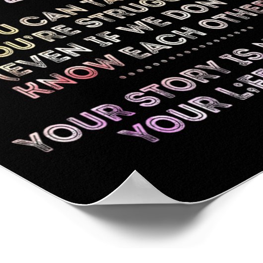 Zelfmoordpreventie Bewustmaking Shirt Blijf je lev Poster (Hoek)