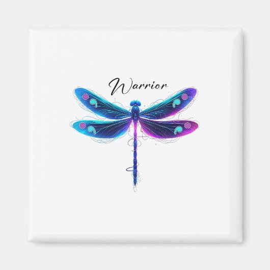 Zelfmoordpreventie Bewustmaking Warrior Dragonfly Magneet (Voorkant)