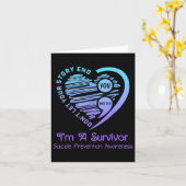 Zelfmoordpreventie bewustmakingsmaand Blauwgroen e Kaart (Gele Bloem)