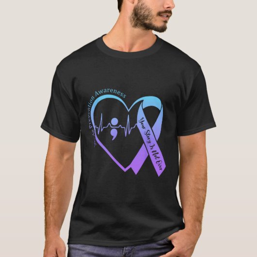Zelfmoordpreventie bewustmakingsmaand Blauwgroen e T-shirt (Voorkant)