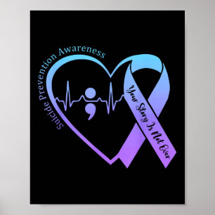 Zelfmoordpreventie bewustmakingsmaand Blauwgroen & Poster