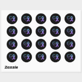 Zelfmoordpreventie bewustmakingsmaand Blauwgroen & Ronde Sticker (Vel)