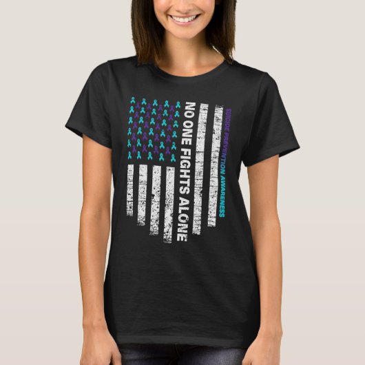 Zelfmoordpreventie Bewustmakingsweek in het Amerik T-shirt (Voorkant)