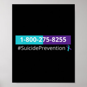Zelfmoordpreventie bewustzijn 1-800-273-8255  poster