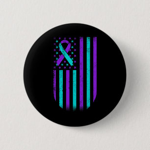 Zelfmoordpreventie Bewustzijn Amerikaanse vlag ond Ronde Button 5,7 Cm