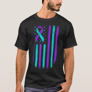 Zelfmoordpreventie bewustzijn Amerikaanse vlag ond T-shirt