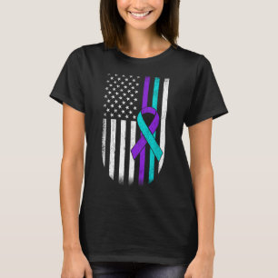 Zelfmoordpreventie bewustzijn Amerikaanse vlag ond T-shirt