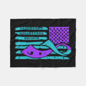 Zelfmoordpreventie bewustzijn Amerikaanse vlag Sem Fleece Deken (Voorkant (Horizontaal))