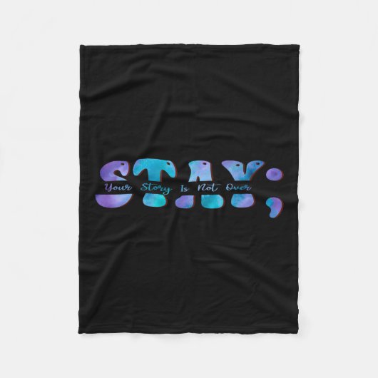 Zelfmoordpreventie Bewustzijn Blijf je verhaal nie Fleece Deken (Voorkant)