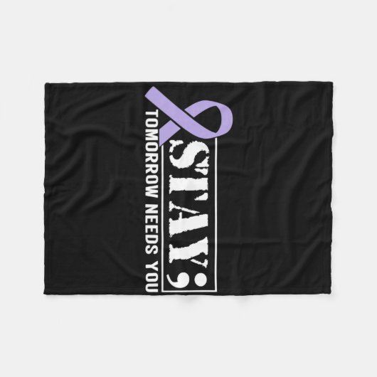 Zelfmoordpreventie Bewustzijn Blijf morgen nodig Fleece Deken (Voorkant (Horizontaal))