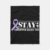 Zelfmoordpreventie Bewustzijn Blijf morgen nodig Fleece Deken (Voorkant)