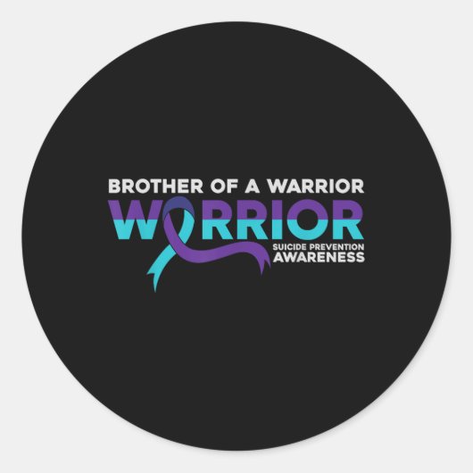 Zelfmoordpreventie Bewustzijn broer van een krijge Ronde Sticker (Voorkant)