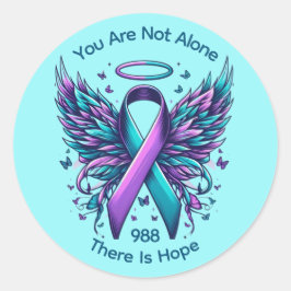 Zelfmoordpreventie Bewustzijn Einde Stigma 988 Hoo Ronde Sticker