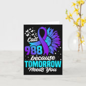 Zelfmoordpreventie bewustzijn geestelijke gezondhe kaart (Gele Bloem)