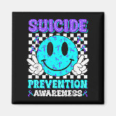 Zelfmoordpreventie Bewustzijn Glimlach Gezicht Bla Magneet (Voorkant)