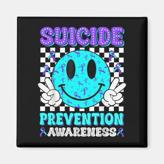 Zelfmoordpreventie Bewustzijn Glimlach Gezicht Bla Magneet (Voorkant)