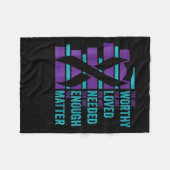 Zelfmoordpreventie bewustzijn Je bent het waard Ge Fleece Deken (Voorkant (Horizontaal))