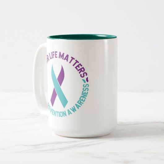 Zelfmoordpreventie bewustzijn keramische Mok (Voorkant links)