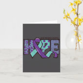 Zelfmoordpreventie bewustzijn lichtblauw & paarse  kaart (Gele Bloem)