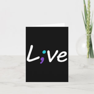 Zelfmoordpreventie Bewustzijn Live Love Semicolon Kaart
