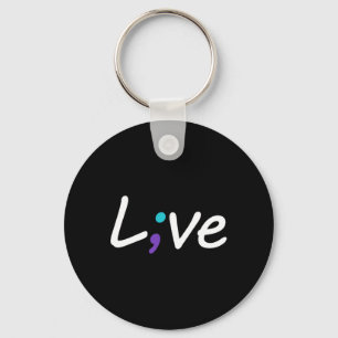 Zelfmoordpreventie Bewustzijn Live Love Semicolon Sleutelhanger