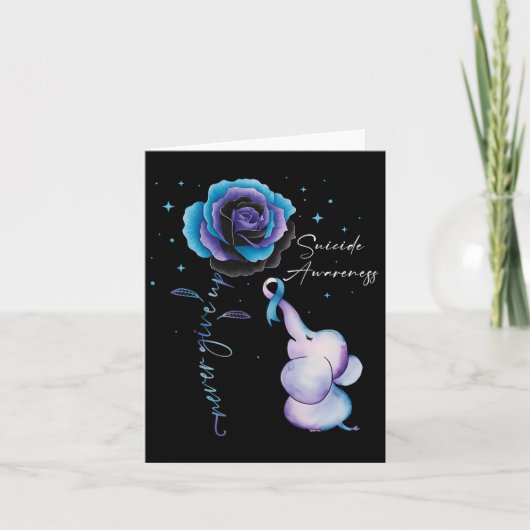 Zelfmoordpreventie Bewustzijn olifant zonnebloem T Kaart (Voorkant)