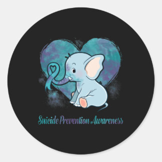 Zelfmoordpreventie Bewustzijn Olifanten Geschenken Ronde Sticker