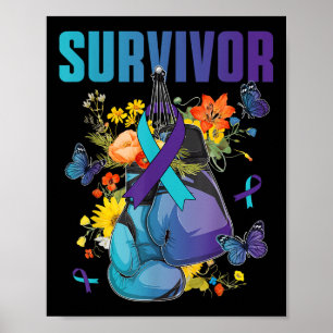 Zelfmoordpreventie bewustzijn overlevende vechter poster