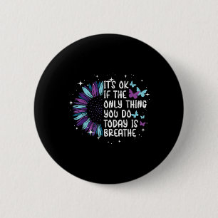 Zelfmoordpreventie bewustzijn Paars En Turquoise  Ronde Button 5,7 Cm