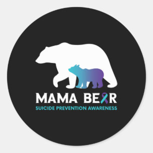 Zelfmoordpreventie bewustzijn Paarse en Blauwgroen Ronde Sticker