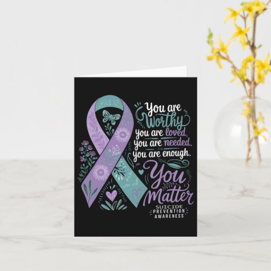 Zelfmoordpreventie Bewustzijn Positieve ondersteun Kaart (Gele Bloem)