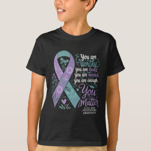 Zelfmoordpreventie Bewustzijn Positieve ondersteun T-shirt