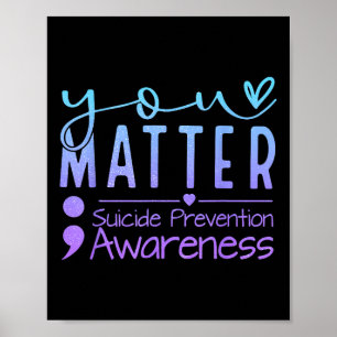 Zelfmoordpreventie bewustzijn puntkomma Turquoise Poster
