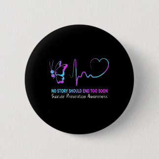 Zelfmoordpreventie bewustzijn puntkomma vlinder H Ronde Button 5,7 Cm