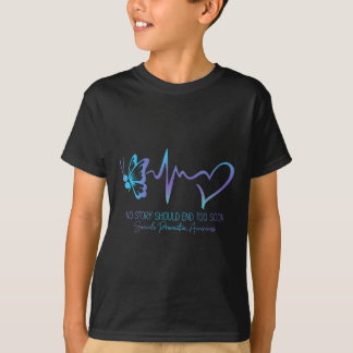 Zelfmoordpreventie bewustzijn puntkomma vlinder H T-shirt