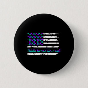 Zelfmoordpreventie bewustzijn Vlag van de VS Ameri Ronde Button 5,7 Cm