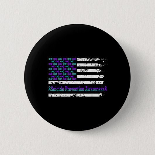 Zelfmoordpreventie bewustzijn Vlag van de VS Ameri Ronde Button 5,7 Cm (Voorkant)