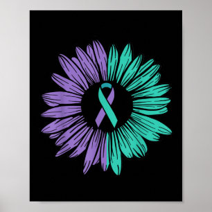Zelfmoordpreventie bewustzijn zonnebloem lint jij  poster