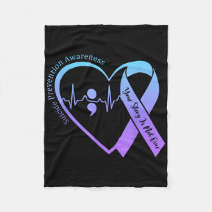Zelfmoordpreventie Bewustzijnsmaand Teal & Purper Fleece Deken