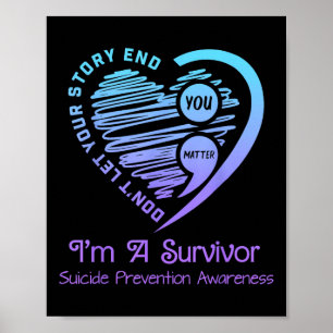 Zelfmoordpreventie Bewustzijnsmaand Teal & Purper Poster