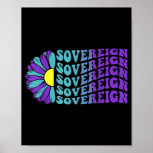 Zelfmoordpreventie bewustzijnsunflower soeverein poster