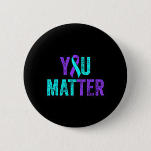 Zelfmoordpreventie Blauwgroen Paarse bewustzijnsli Ronde Button 5,7 Cm