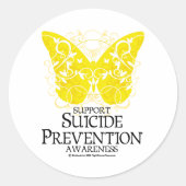 Zelfmoordpreventie Butterfly Ronde Sticker (Voorkant)