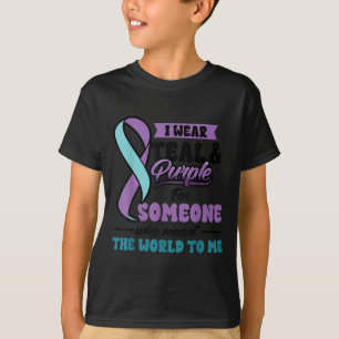 Zelfmoordpreventie Draag Teal Paars Iemand Bedoeld T-shirt